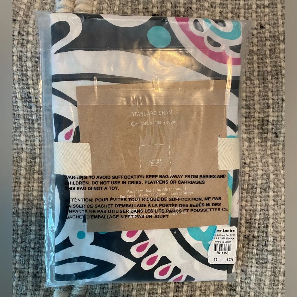NWT Pottery Barn Teen Lola Paisley Pillow Sham - Pink and Blue Qty 1